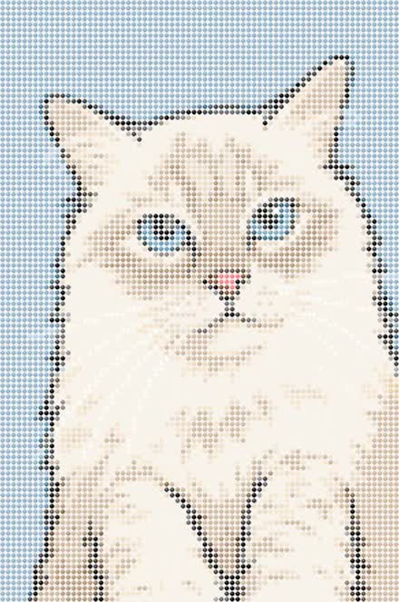 The same cat as a diamond painting