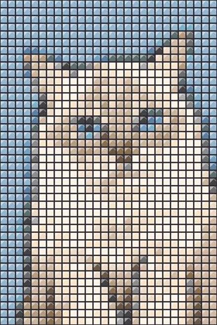 The same cat as a glass mosaic